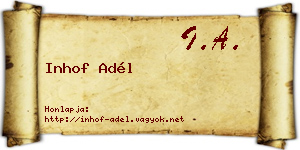 Inhof Adél névjegykártya